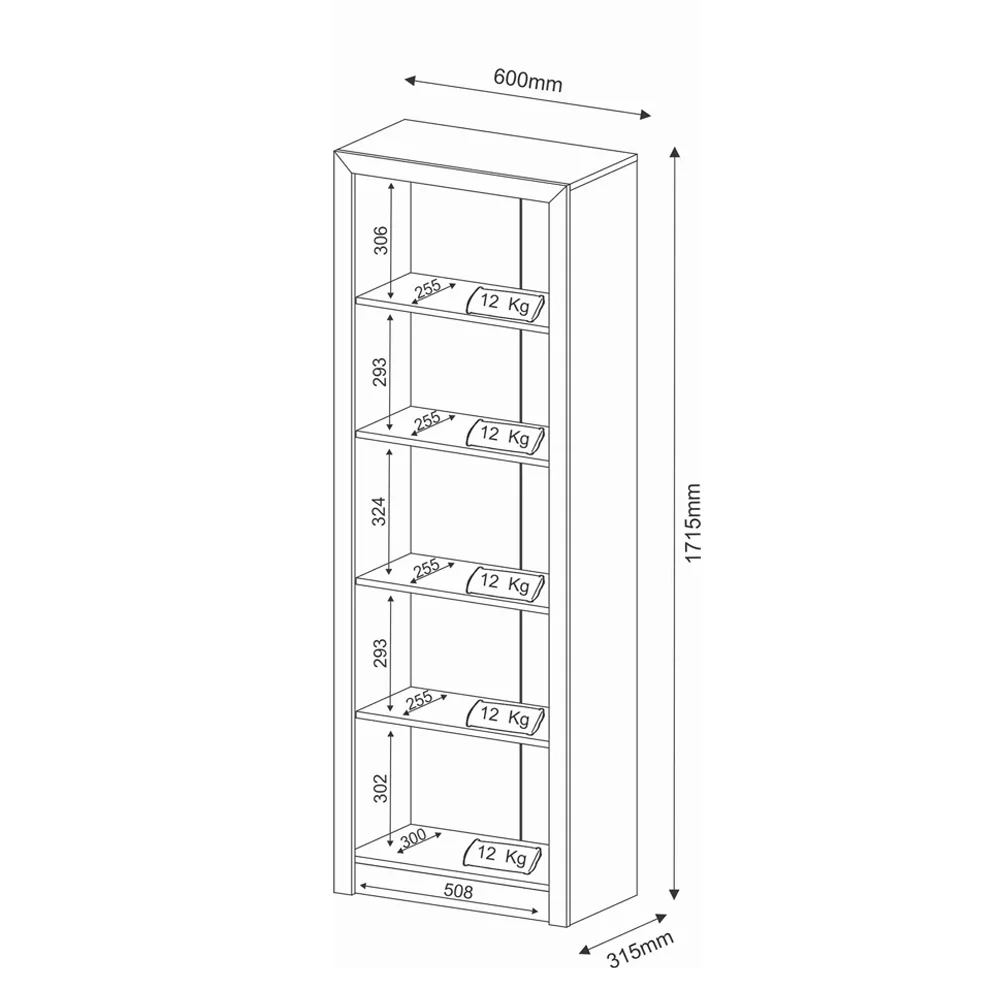 Estante Livreiro Multiuso 4 Prateleiras ME4104 Branco - Tecno Mobili