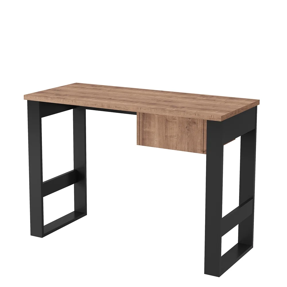 Mesa Para Computador Estilo Industrial Com gaveta Chess F04 Preto/Solanum - Mpozenato