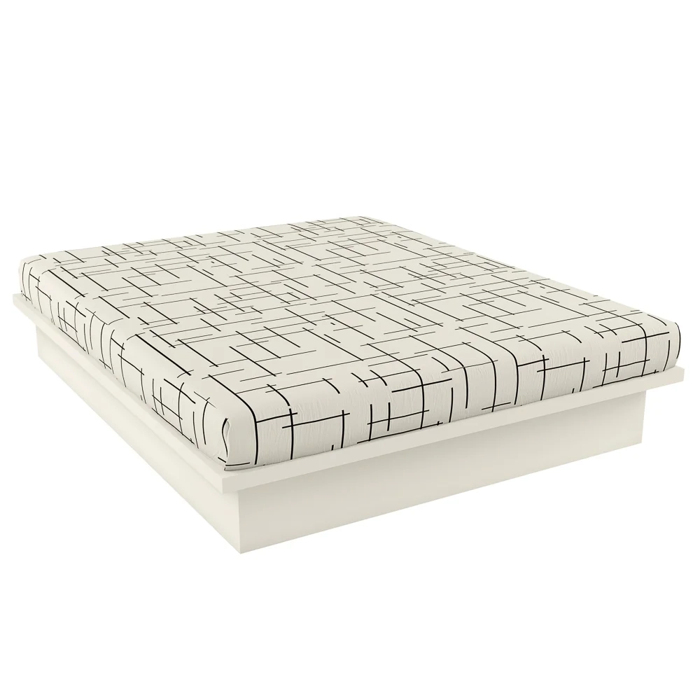 Cama Casal Queen em Madeira 100% MDF TW22 Off White - Dalla Costa