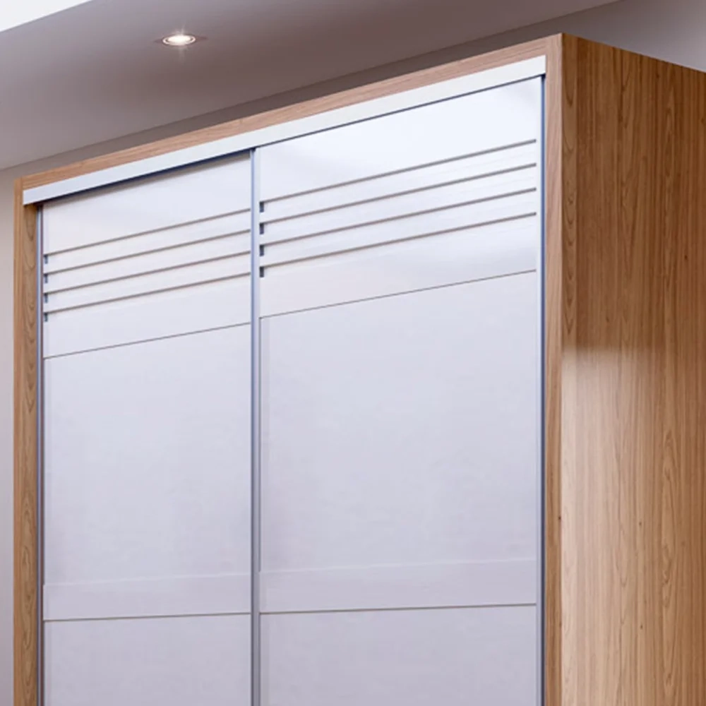 Guarda Roupa Solteiro 179cm 2 Portas de Correr 100% MDF TW601 Freijó/Off White - Dalla Costa