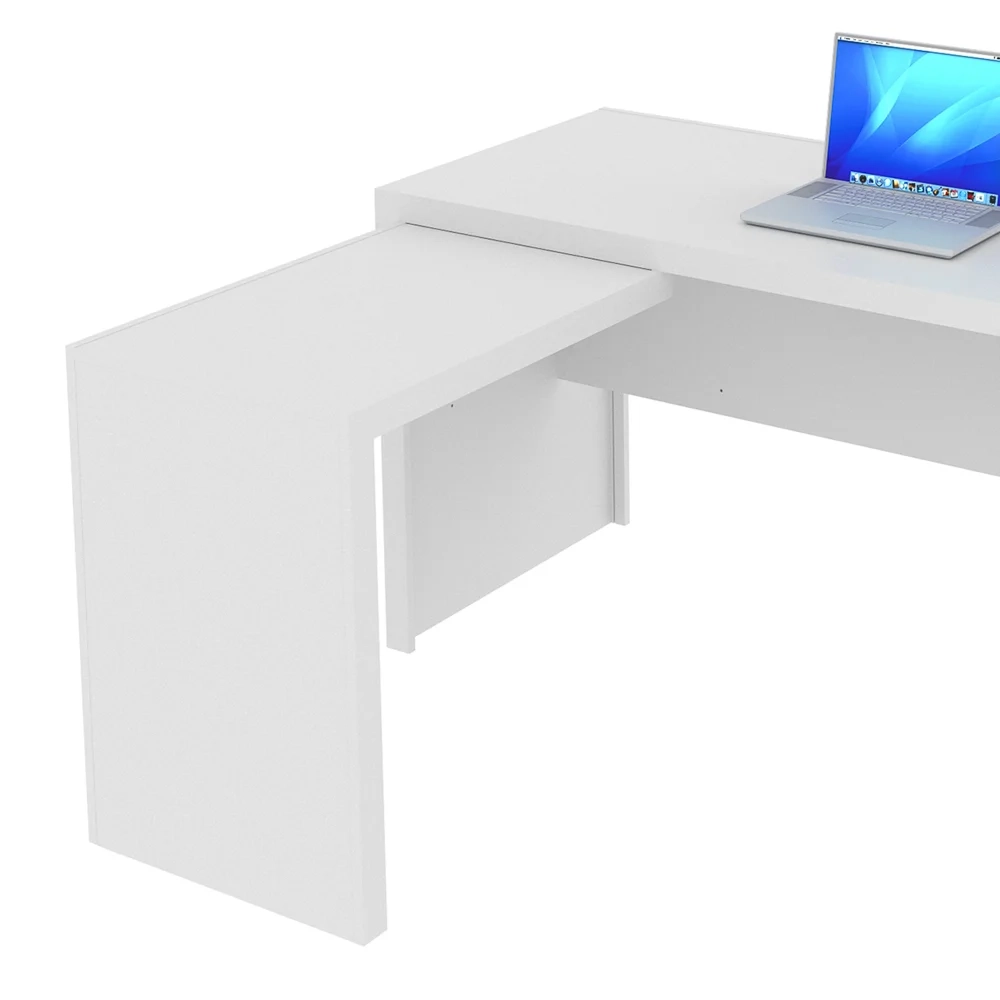 Mesa de Canto Para Escritório 3 Gavetas ME4106 Branco - Tecno Mobili