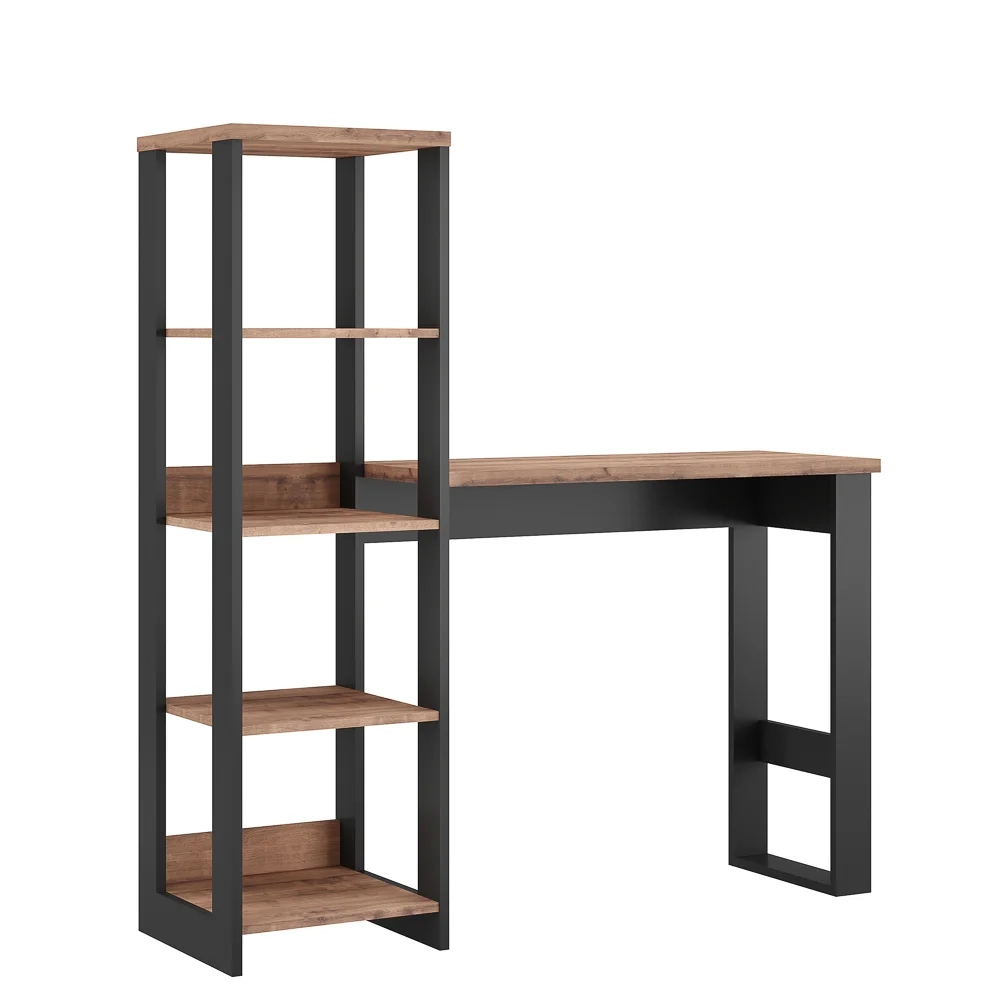 Estante Escrivaninha Estilo Industrial Chess F04 Preto/Solanum - Mpozenato