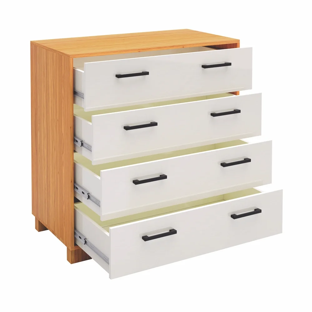 Cômoda 90cm 4 Gavetas 100% MDF W344 Freijó/Off White - Dalla Costa