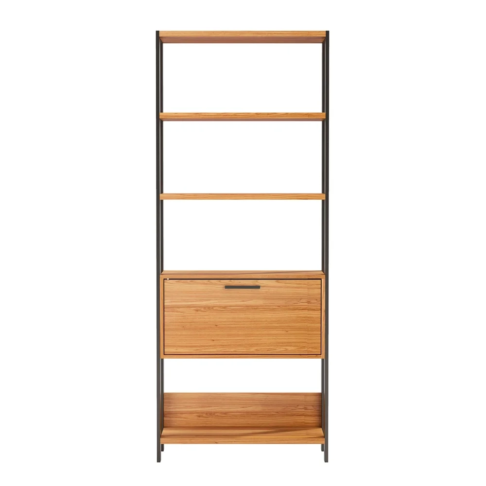 Estante Alta Estilo Industrial 1 Porta E95 Freijó/Preto Fosco - Pradel