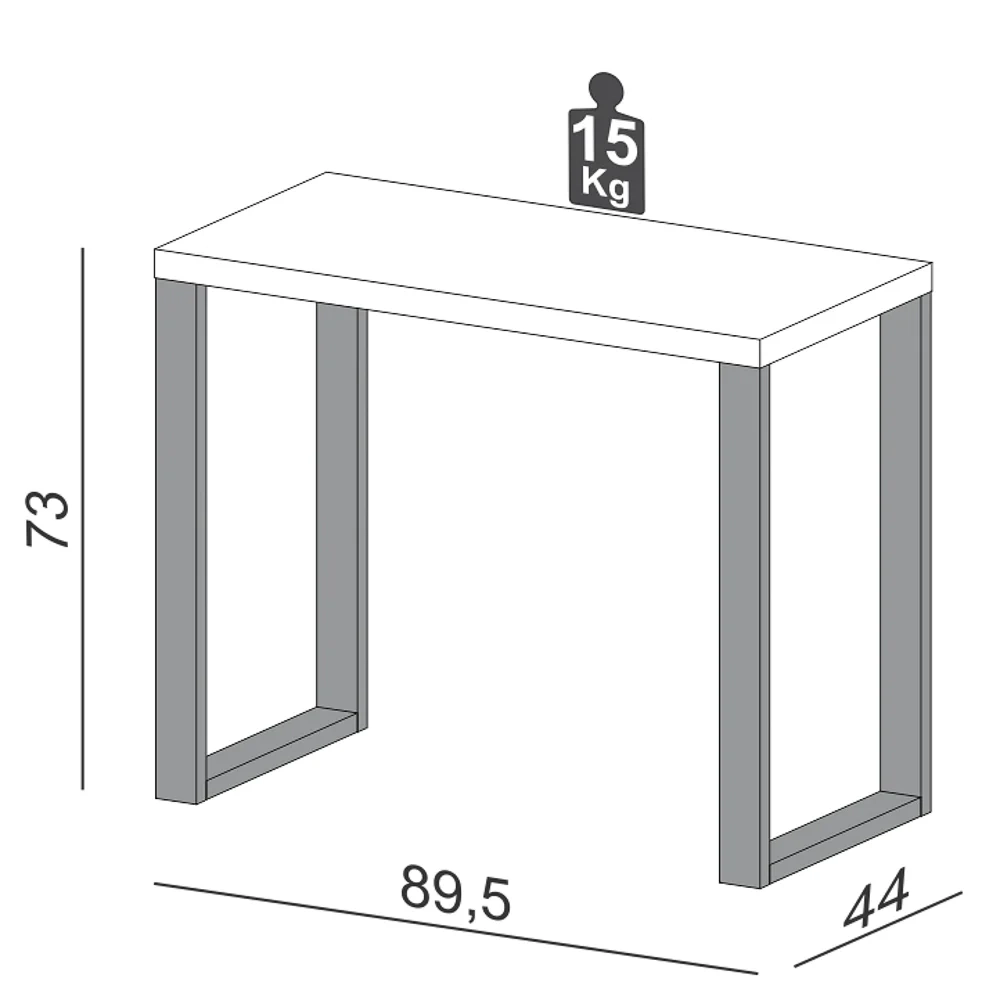 Mesa Escritório Estilo Industrial F11 Freijó/Preto Fosco - Pradel