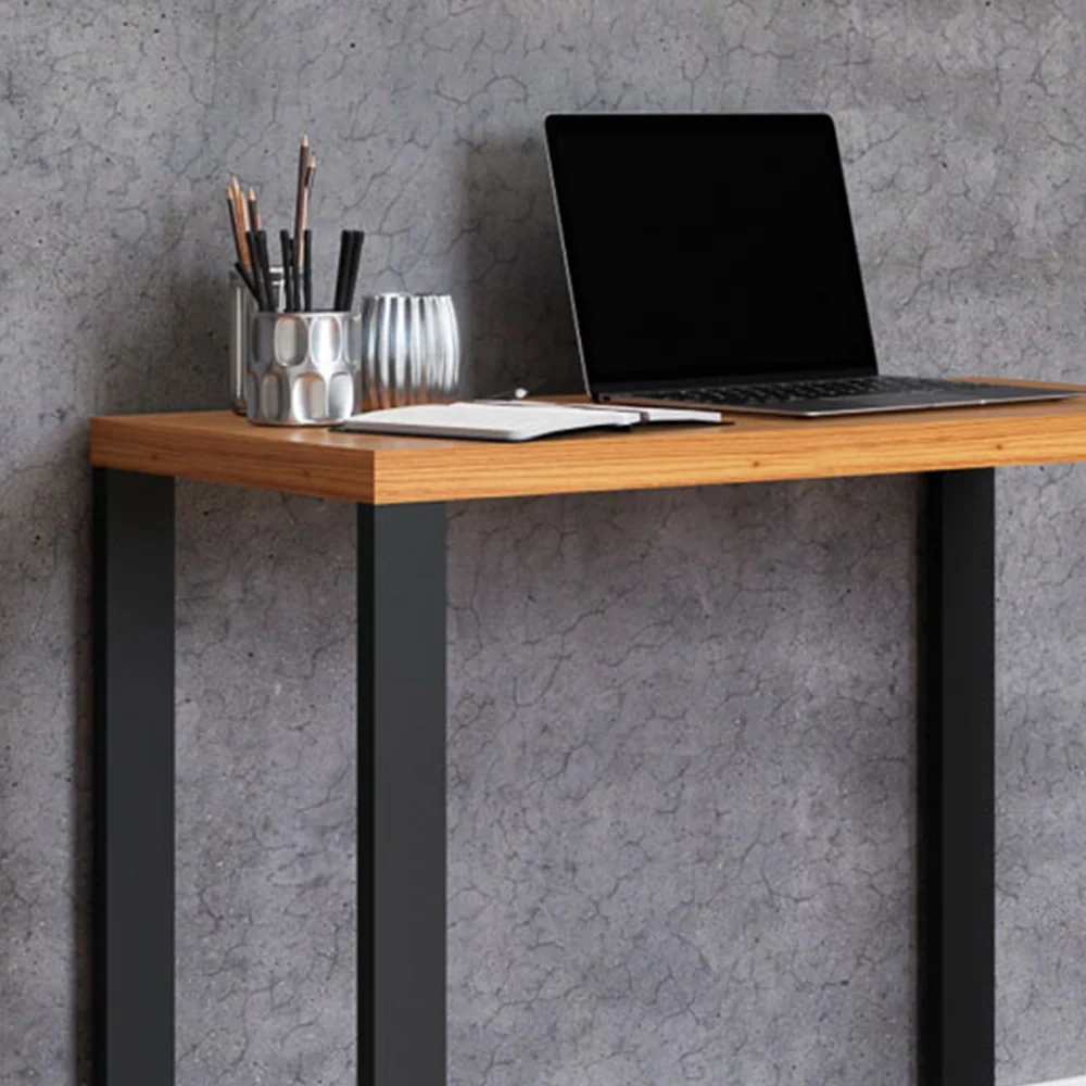 Mesa Escritório Estilo Industrial F11 Freijó/Preto Fosco - Pradel