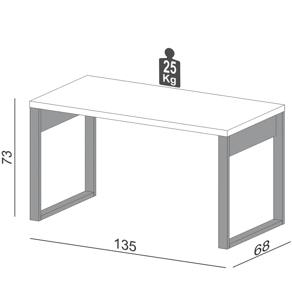 Mesa Escritório Estilo Industrial F20 Freijó/Preto Fosco - Pradel