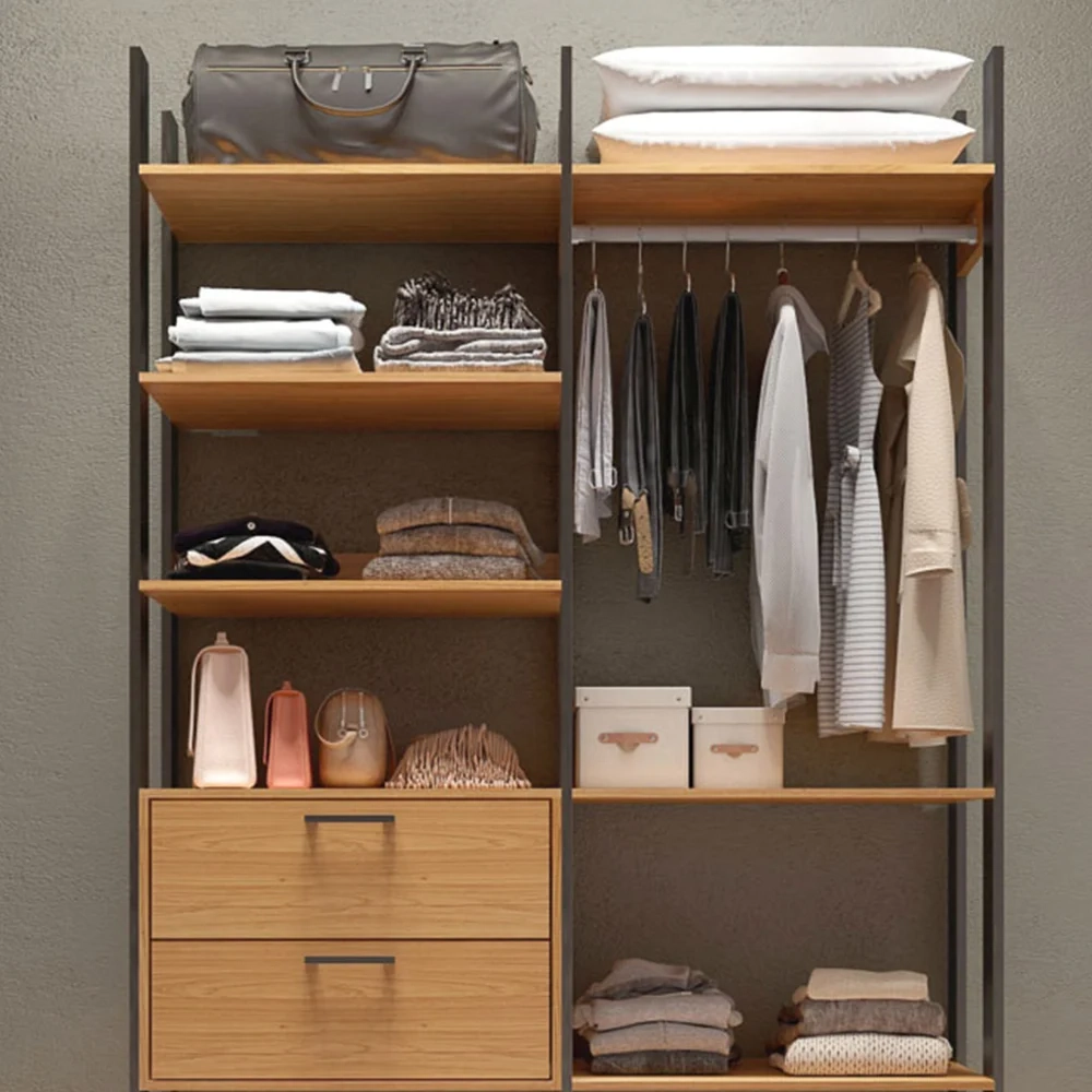 Guarda Roupa Closet Industrial 145cm 100% MDF TW403 Freijó/Preto Fosco - Pradel