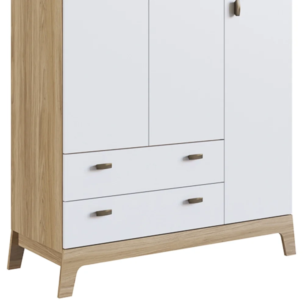 Guarda Roupa Infantil 108cm 3 Portas 2 Gavetas Favo de Mel 006 Itapuã/Branco - Completa Móveis