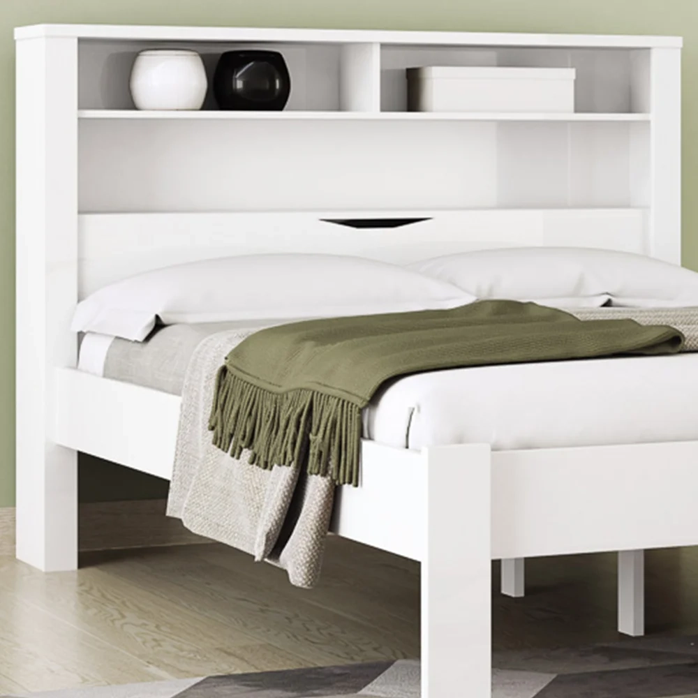 Cama Casal Baú Com Nicho Invicta Branco - Santos Andirá