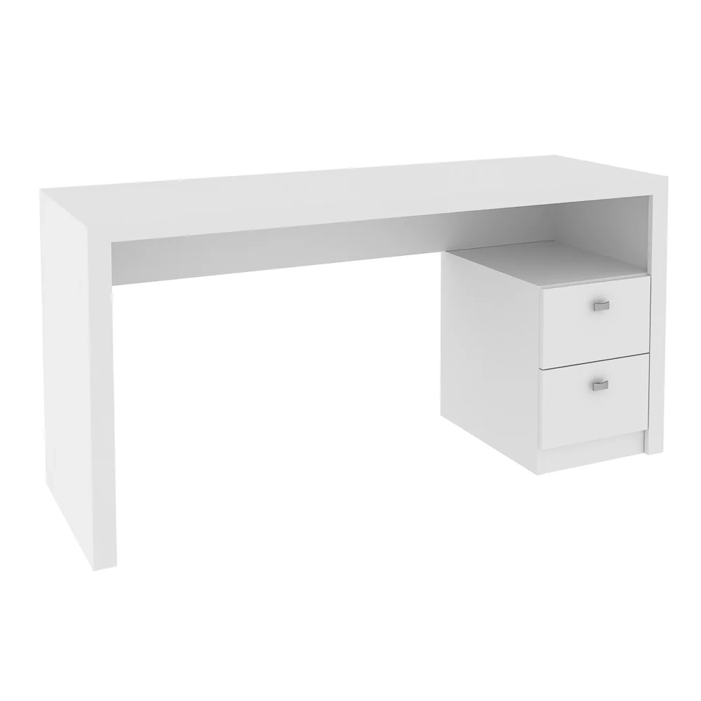 Mesa Para Computador Escrivaninha 2 Gavetas ME4130 Branco - Tecno Mobili