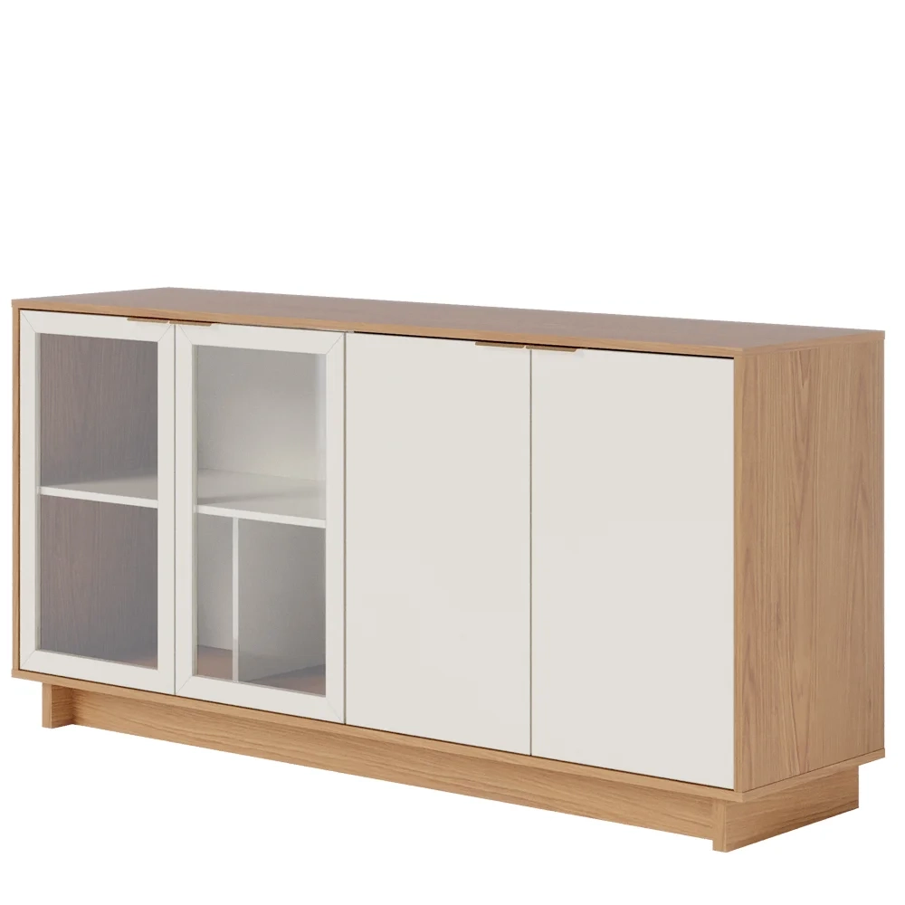 Balcão Aparador Buffet Vicky C05 Freijó/Off White - Mpozenato