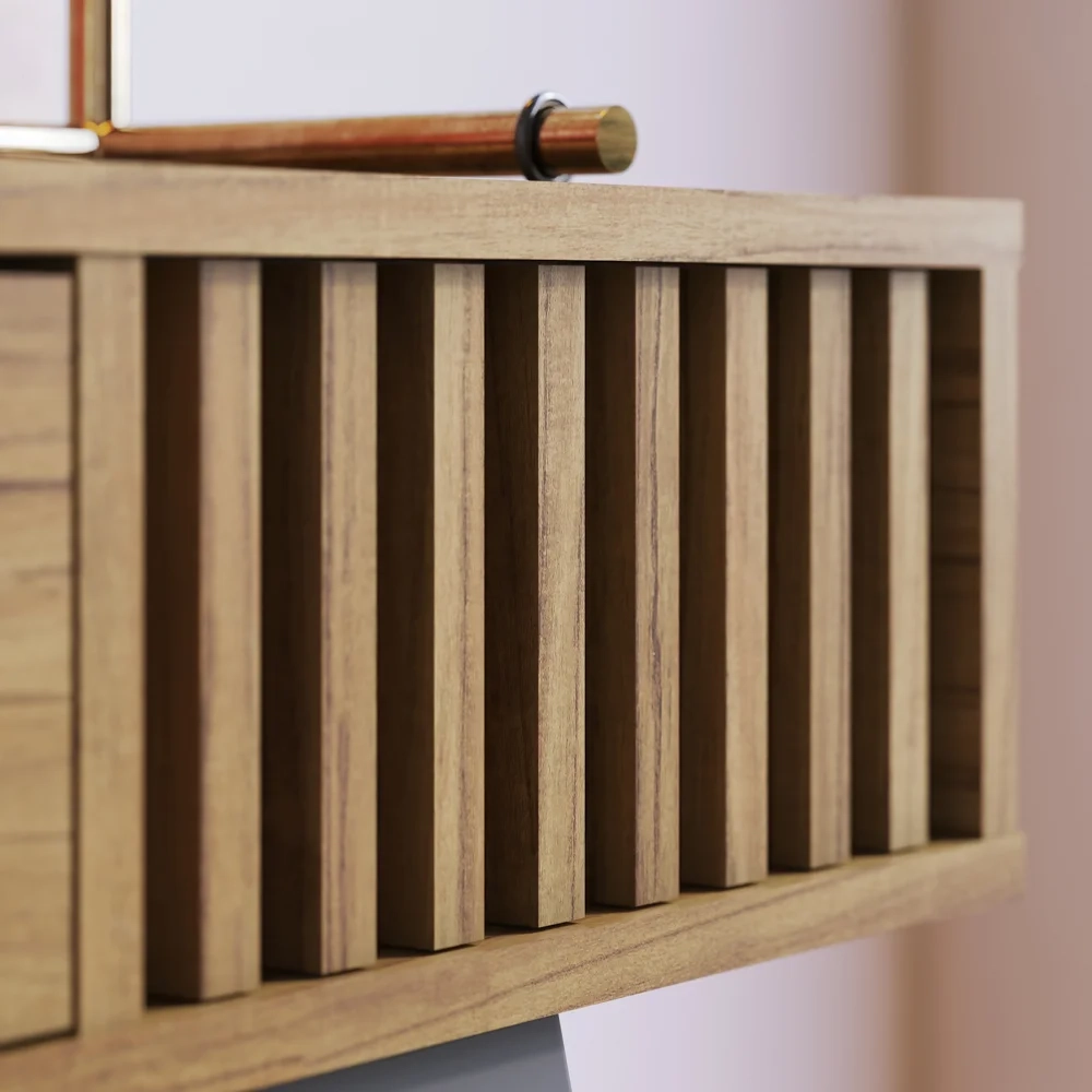 Aparador Para Sala de Estar Valerie C05 Noce Milano - Mpozenato