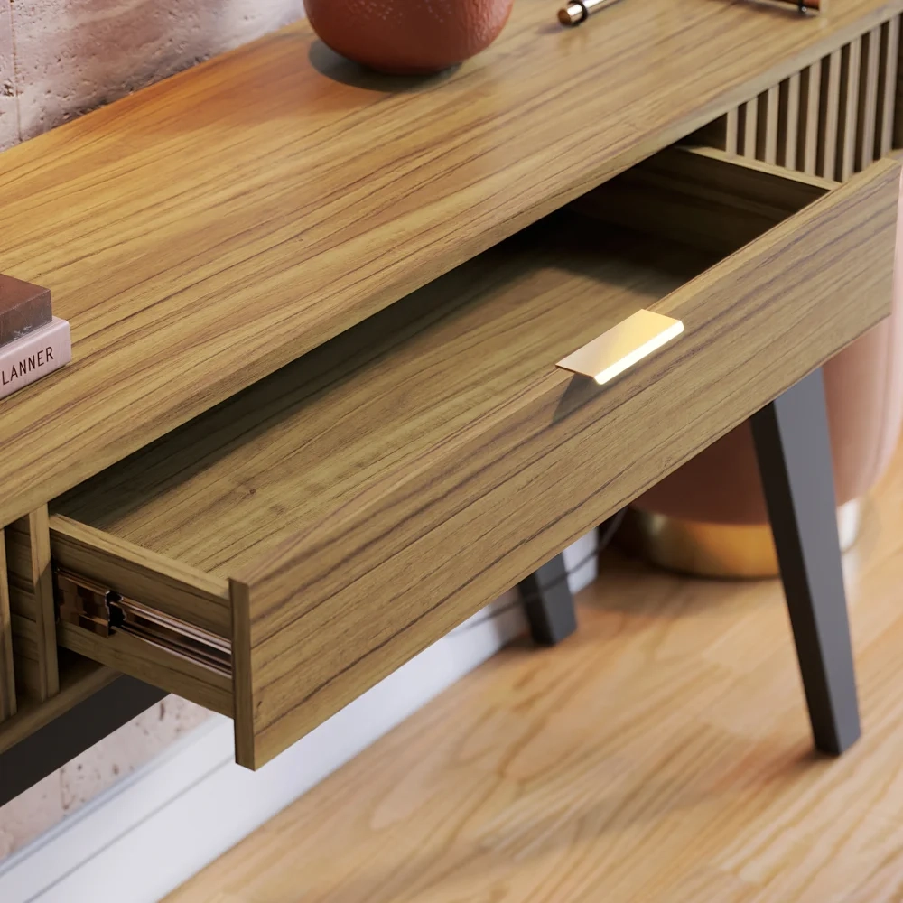 Aparador Para Sala de Estar Valerie C05 Noce Milano - Mpozenato