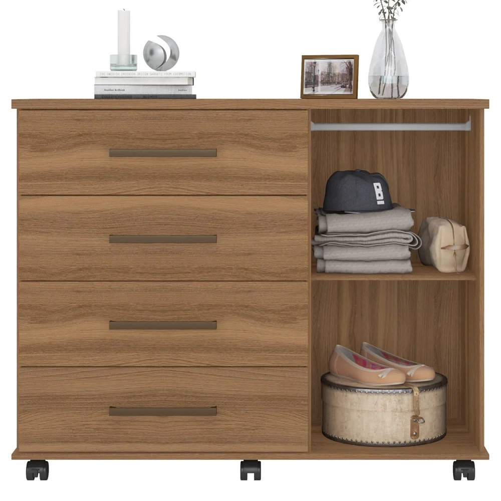 Cômoda Para Quarto 1 Porta 4 Gavetas Flora D02 Amendola Touch - Mpozenato
