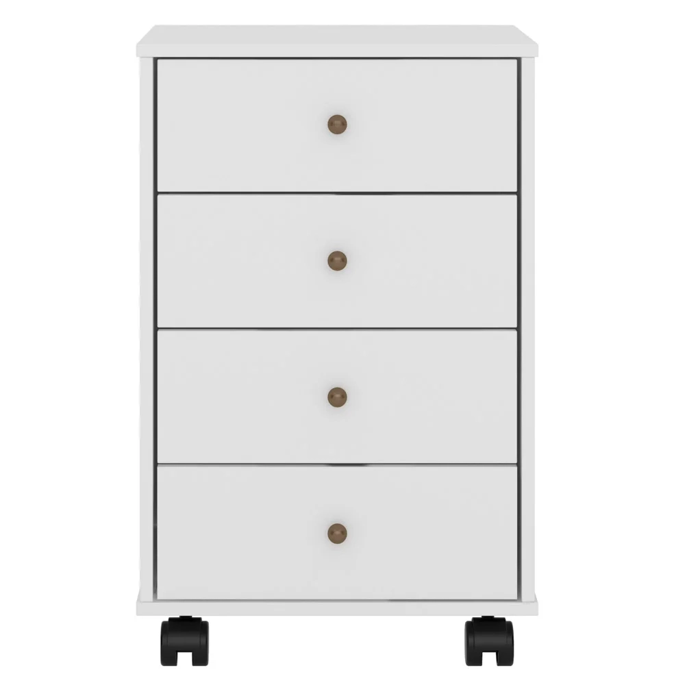 Gaveteiro Office 4 Gavetas Com Rodízios Presence D02 Branco - Mpozenato