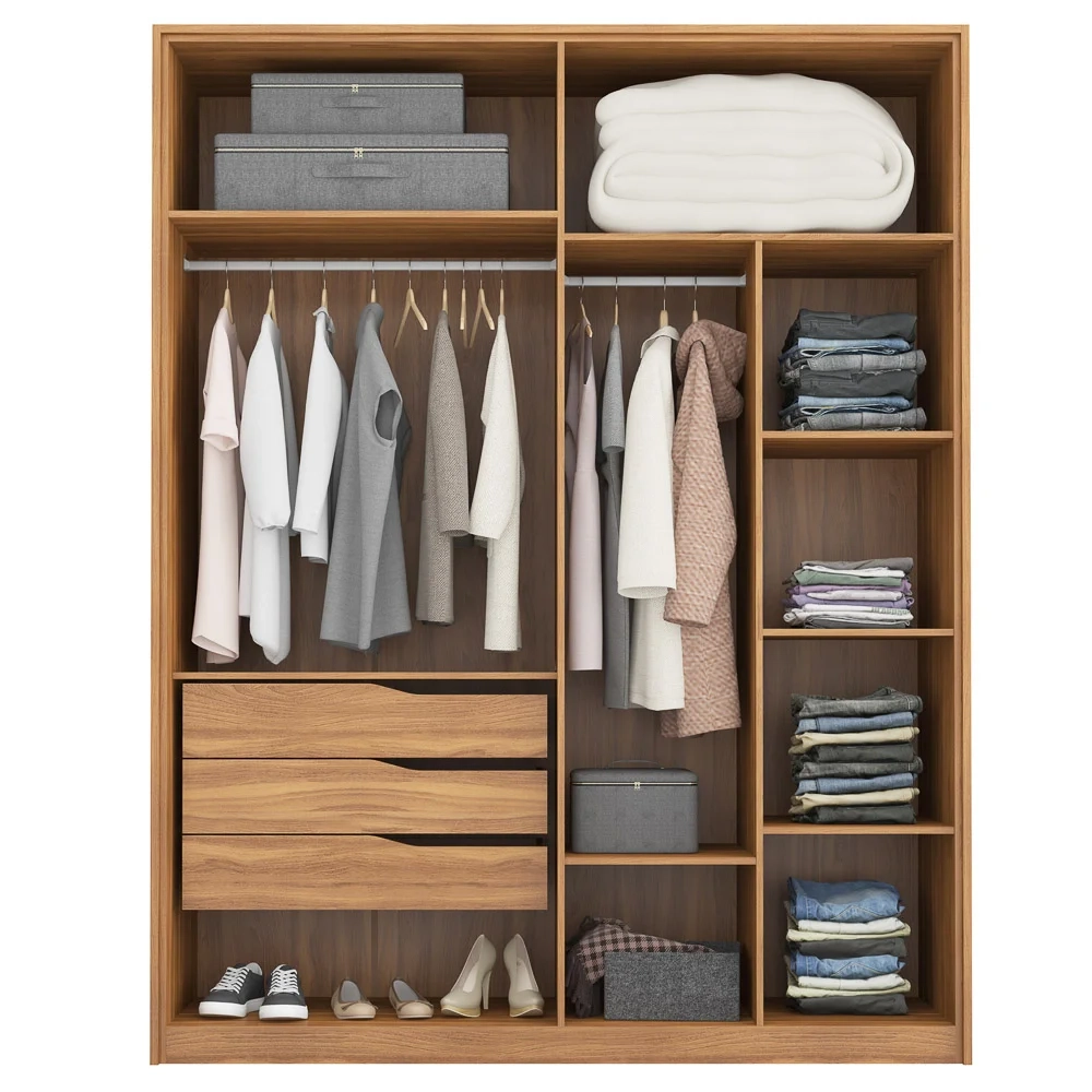 Guarda Roupa Casal 4 Portas 3 Gavetas Attore D02 Amendola Touch - Mpozenato