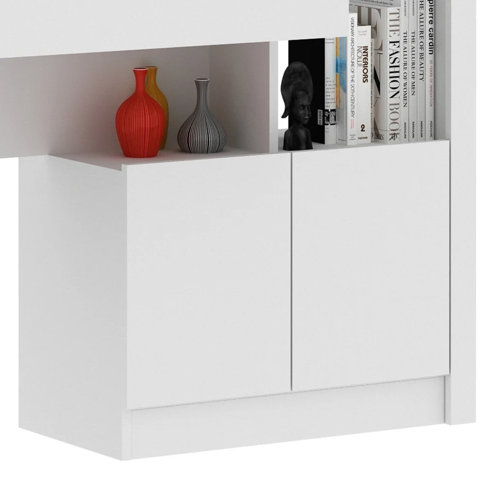 Estante Escrivaninha 2 Portas 1 Gaveta ME4143 Branco - Tecno Mobili