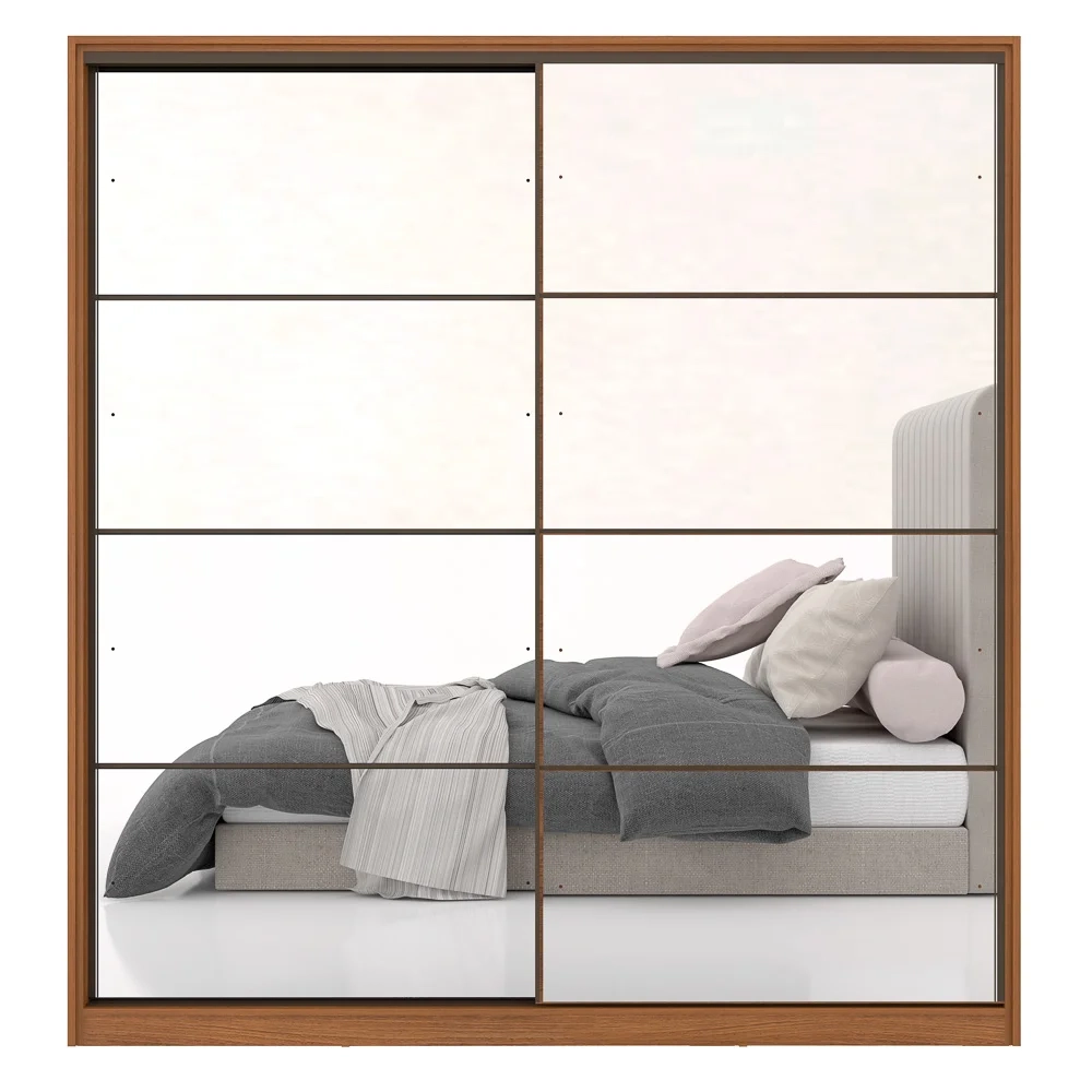 Guarda Roupa Casal 2 Portas 2 Com Espelhos 3 Gavetas Belga D02 Amendola Touch - Mpozenato