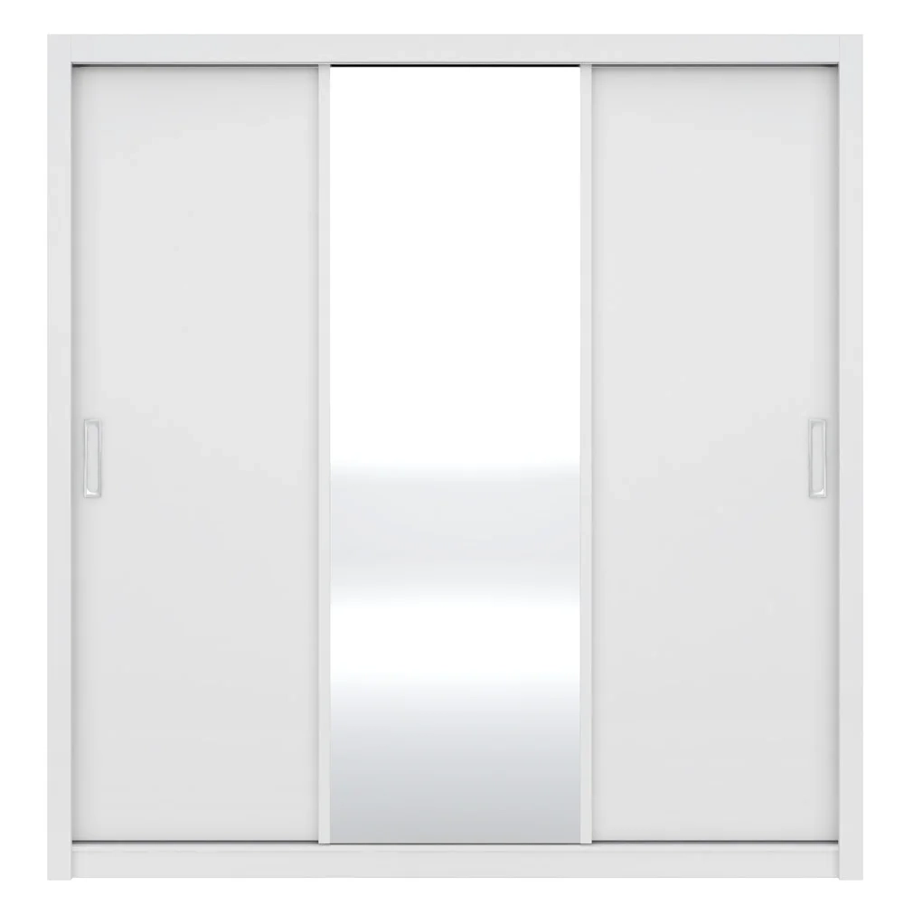 Guarda Roupa 3 Portas 2 Gavetas Residence D02 Branco - Mpozenato