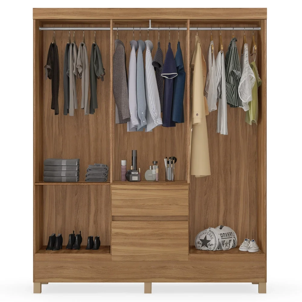 Guarda Roupa Casal 6 Portas 2 Gavetas Flash II D02 Amendola Touch - Mpozenato