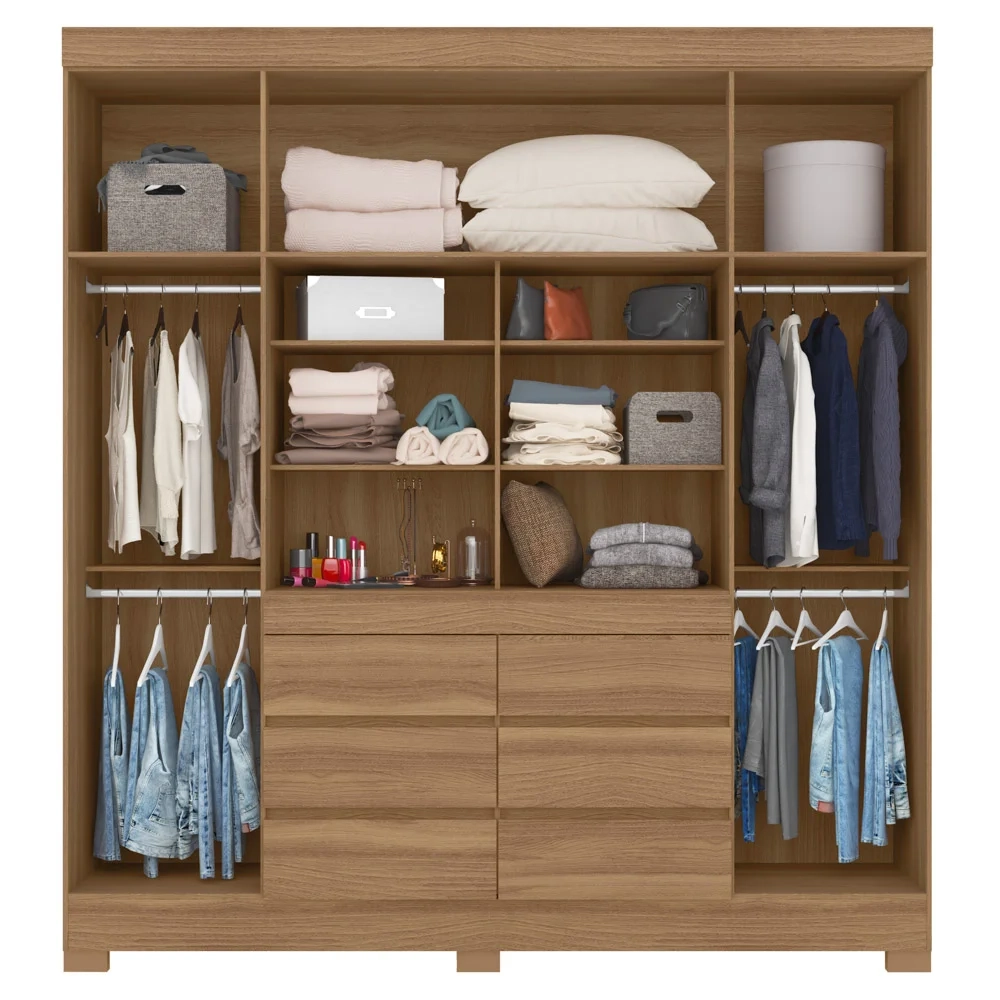 Guarda Roupa Casal 4 Portas 6 Gavetas Cadis D02 Amendola Touch - Mpozenato