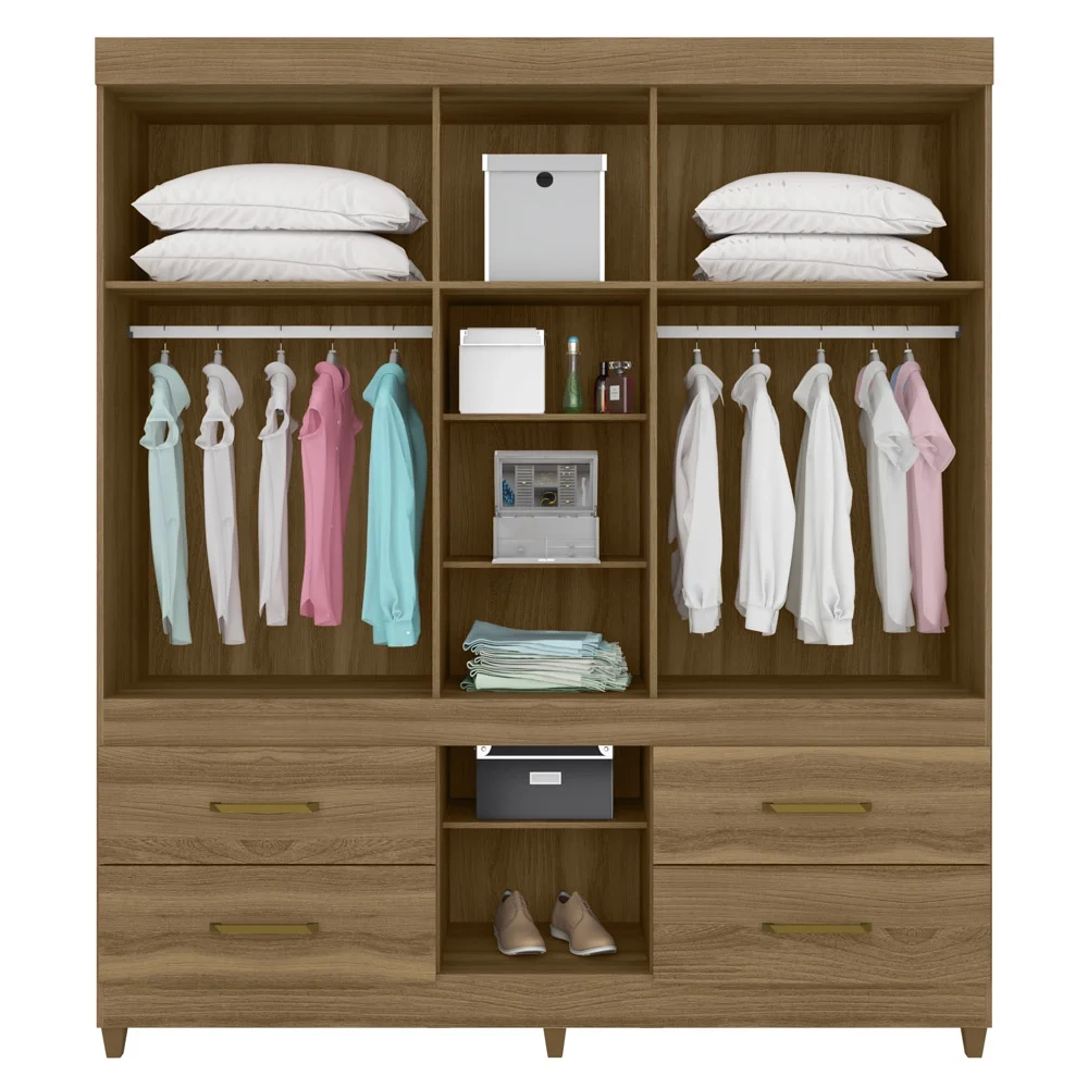 Guarda Roupa 6 Portas 4 Gavetas Guarujá D02 Amendola Touch - Mpozenato