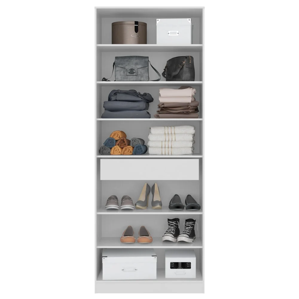 Sapateira 2 Portas Com Espelho 1 Gaveta Grife D02 Branco - Mpozenato