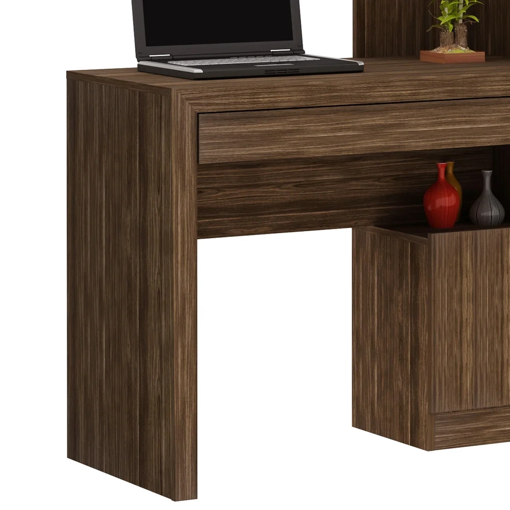 Estante Escrivaninha 2 Portas 1 Gaveta ME4143 Nogal - Tecno Mobili