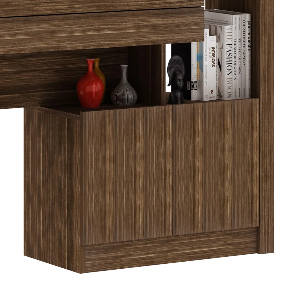 Estante Escrivaninha 2 Portas 1 Gaveta ME4143 Nogal - Tecno Mobili