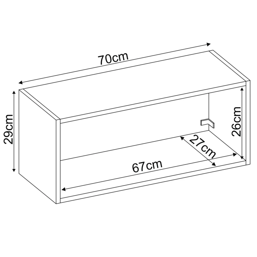 Armário Aéreo 1 Porta 70cm Frirenze D02 Amendola/Branco - Mpozenato