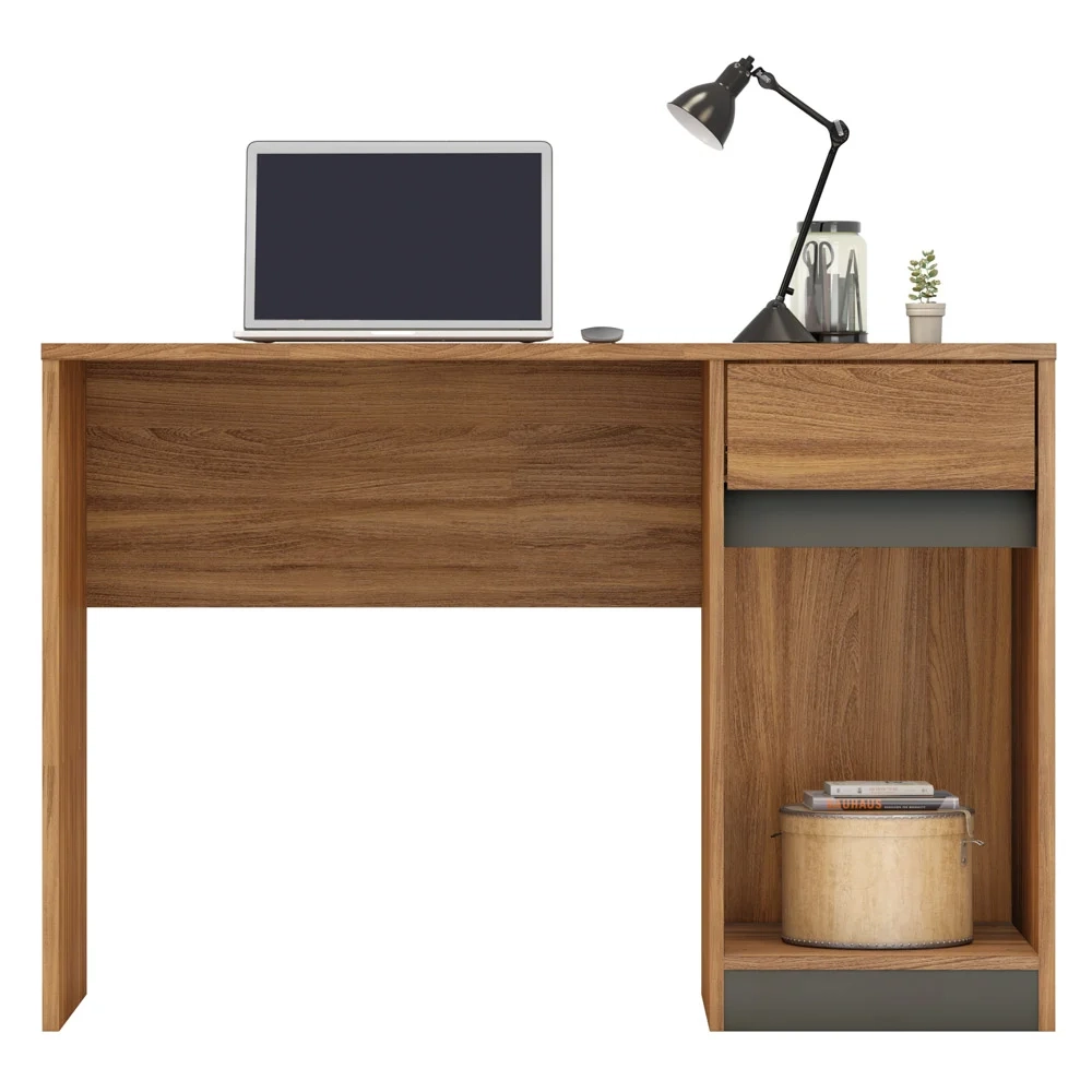 Mesa Para Computador Escrivaninha Office 1 Porta 1Gaveta Morada D02 Amendola/Grafito - Mpozenato