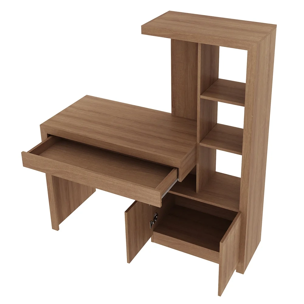 Estante Escrivaninha 2 Portas 1 Gaveta ME4143 Amêndoa - Tecno Mobili