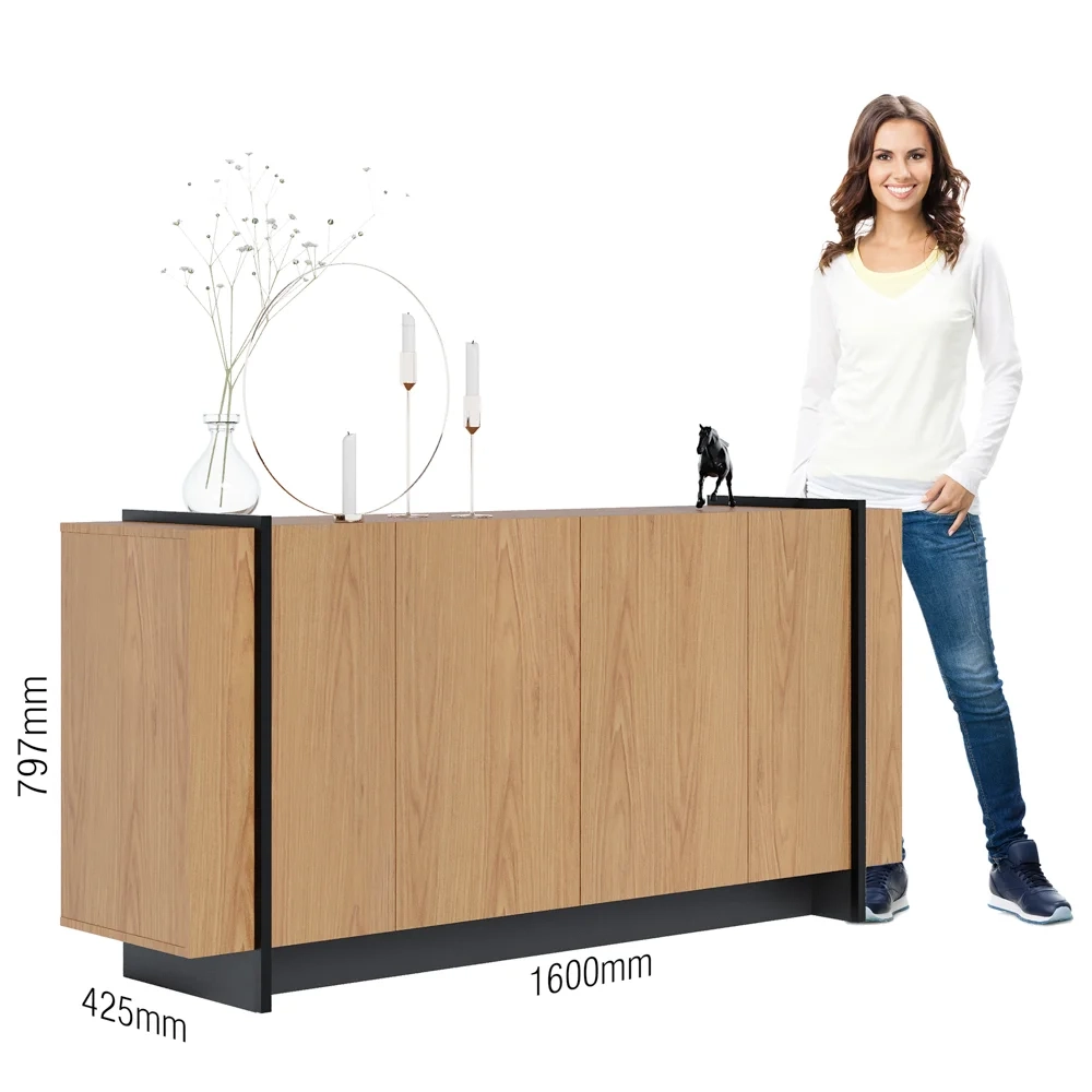 Balcão Buffet Copacabana Freijó/Preto Fosco - Colibri