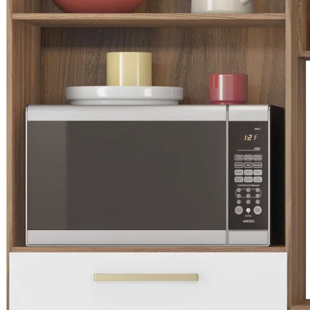 Kit Cozinha Compacta 6 Portas 2 Gavetas Harmonia D02 Amendola/Branco - Mpozenato