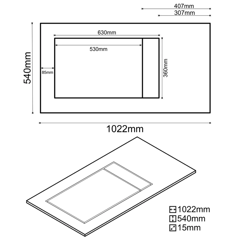 Balcão Multiuso para Cooktop 4 Bocas Georgia Castanho/Preto - Lumil Móveis