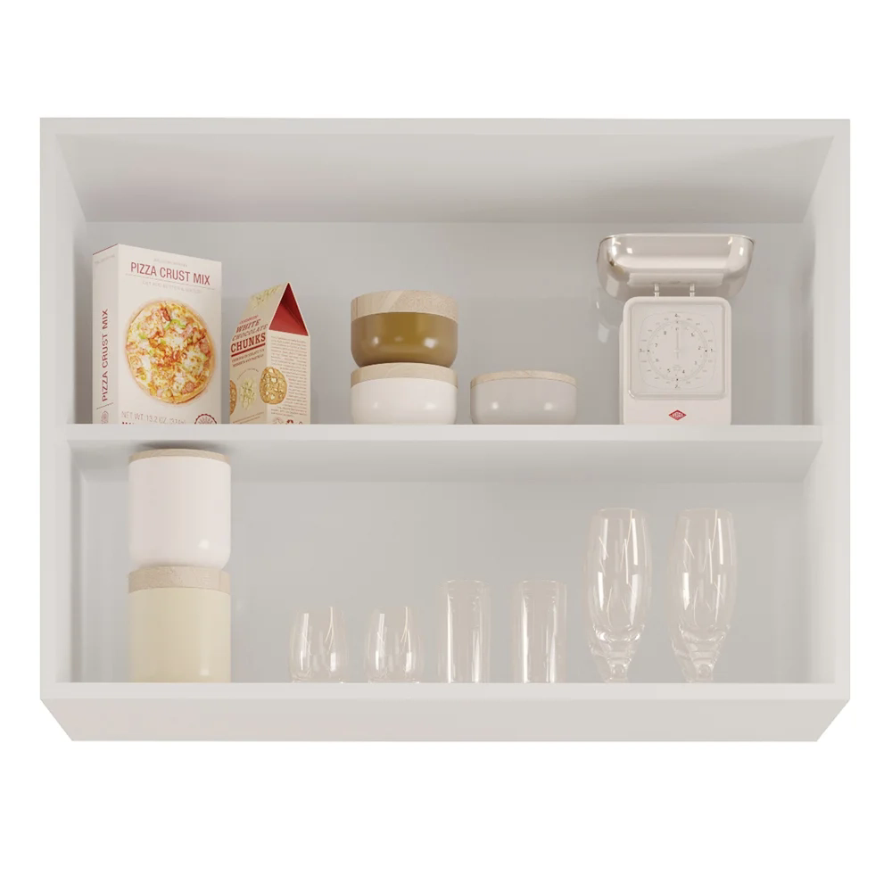 Armário Aéreo 80cm 2 Portas Califórnia Branco - Lumil Móveis