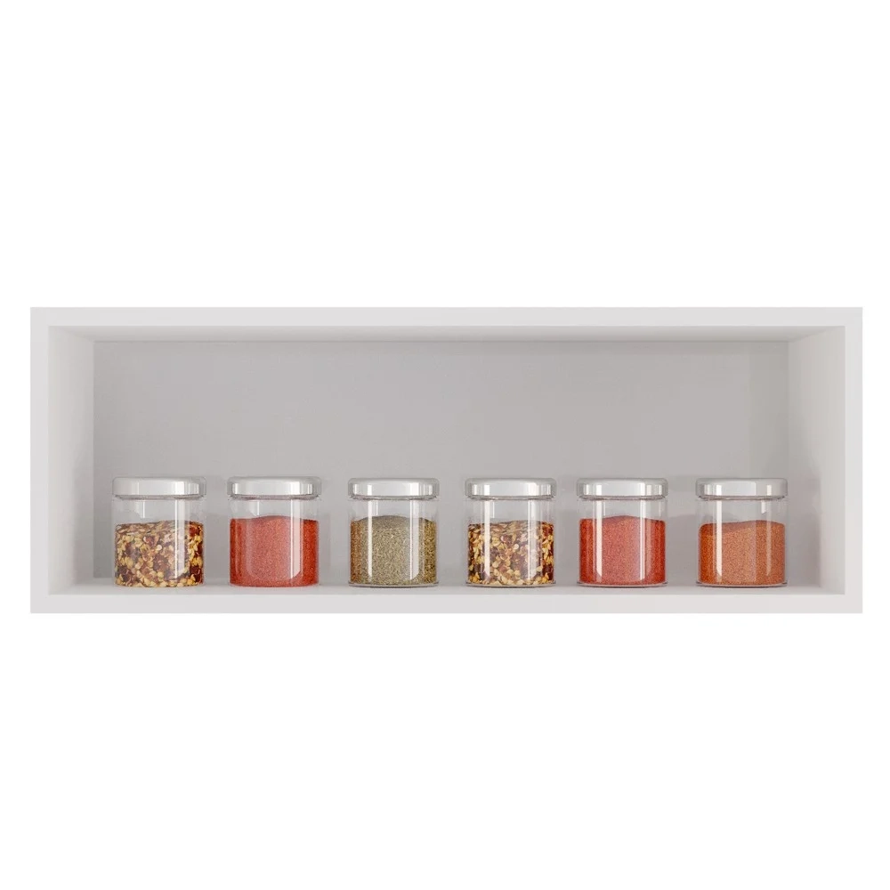 Armário Aéreo de Cozinha Para Geladeira 70cm Texas Branco/Preto - Lumil Móveis