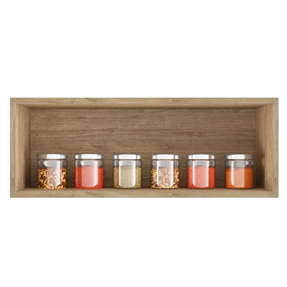 Armário Aéreo de Cozinha Para Geladeira 70cm Texas Castanho/Preto - Lumil Móveis