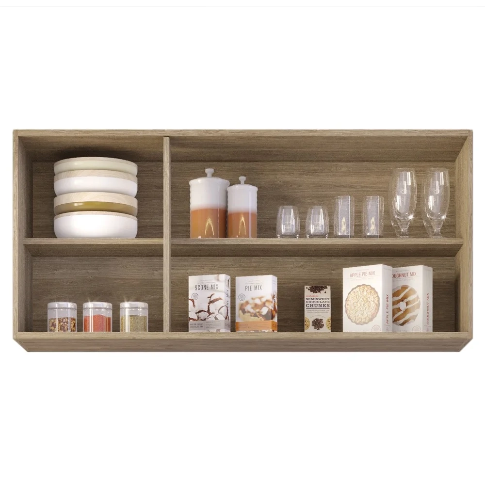 Armário de Cozinha Aéreo 120cm 3 Portas Virgínia Castanho/Preto - Lumil