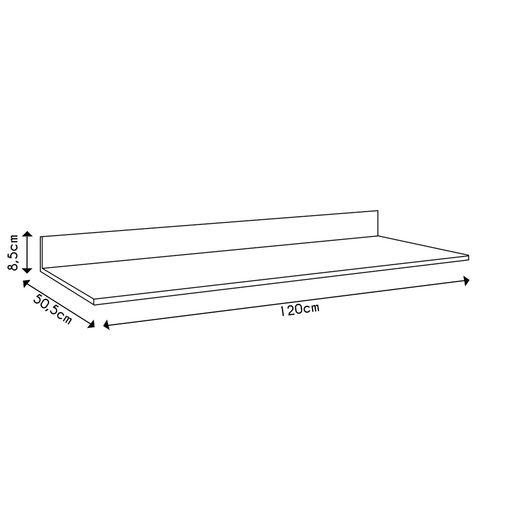 Tampo para Balcão de Cozinha 120cm MDP Castanho - Lumil