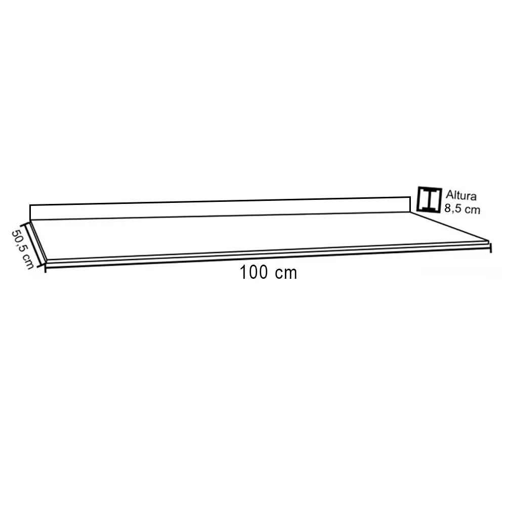 Tampo para Balcão de Cozinha 100cm MDP Preto - Lumil