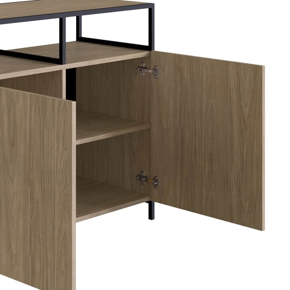 Buffet Para Sala de Jantar 2 Portas Pés Metálicos Dinâmico Hanover/Preto - Artesano