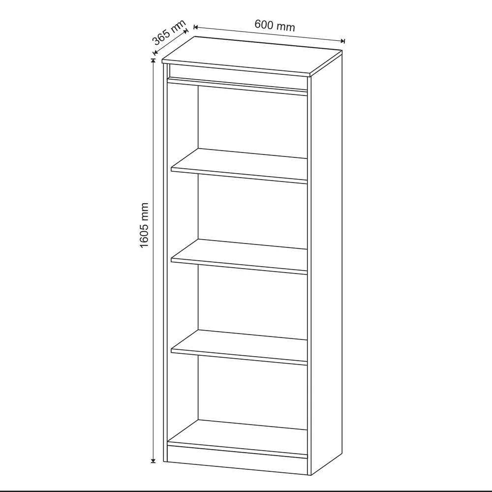 Estante Livreiro Multiuso Alta 3 Prateleiras ME4150 Branco - Tecno Mobili