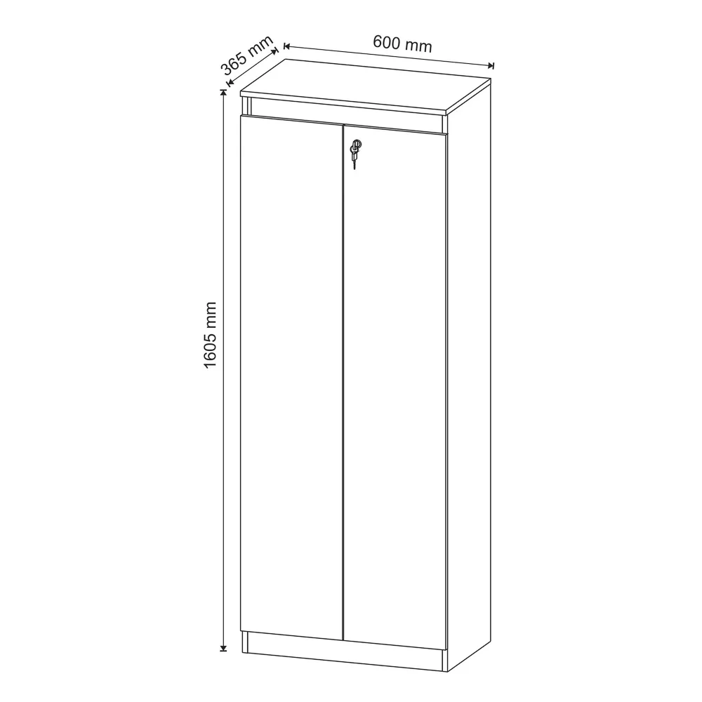 Armário Alto Para Escritório 2 Portas ME4151 Branco - Tecno Mobili