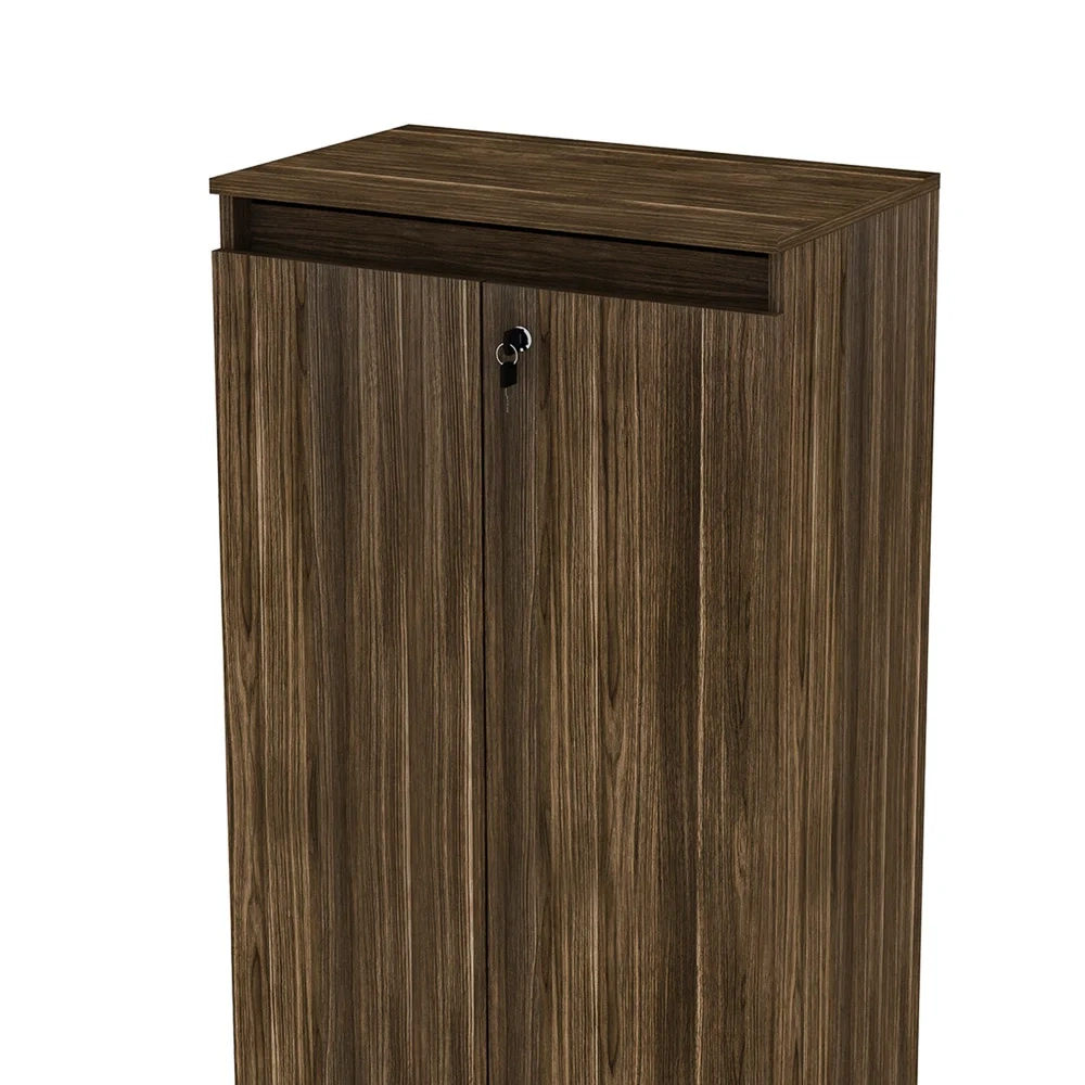 Armário Alto Para Escritório 2 Portas ME4151 Nogal - Tecno Mobili