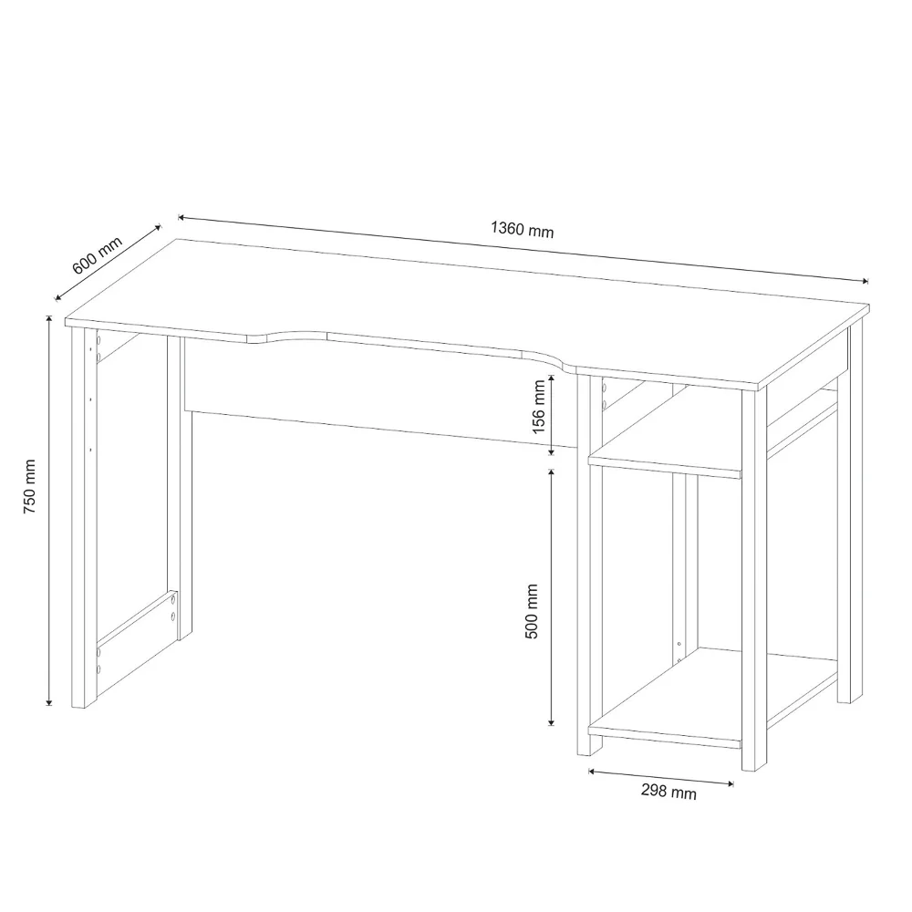 Mesa Para Computador Notebook Gamer ME4152 Preto/Vermelho - Tecno Mobili
