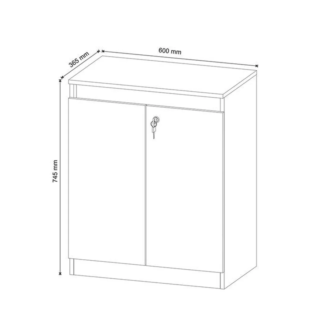 Balcão Para Escritório 2 Portas ME4149 Branco - Tecno Mobili