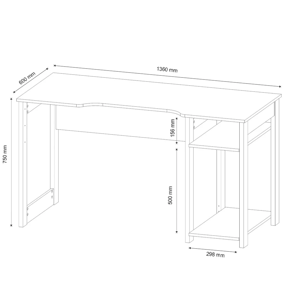 Mesa Para Computador Notebook Gamer ME4152 Preto/Azul - Tecno Mobili