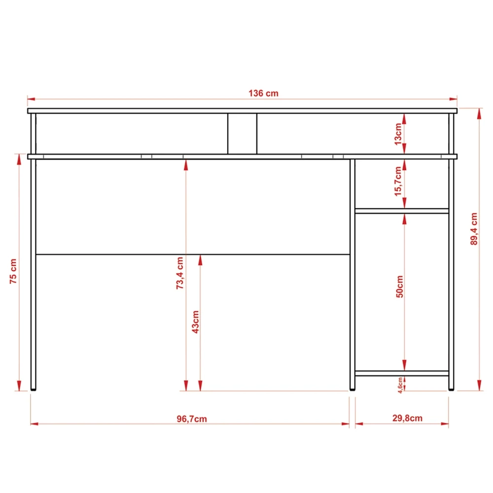 Mesa Para Computador Notebook Gamer ME4153 Preto/Vermelho - Tecno Mobili